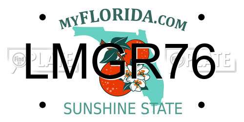 LMGR76 Florida License Plate