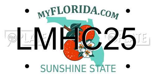 LMHC25 Florida License Plate
