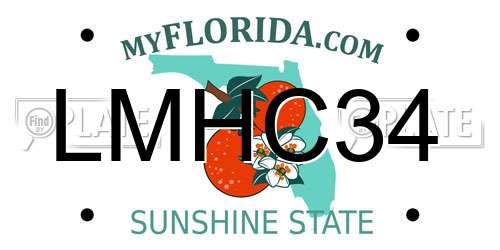 LMHC34 Florida License Plate
