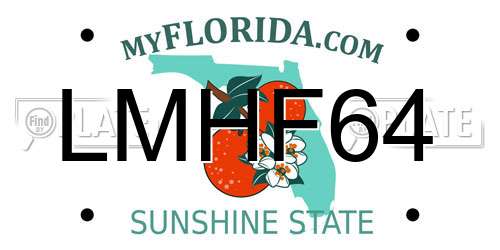 LMHF64 Florida License Plate