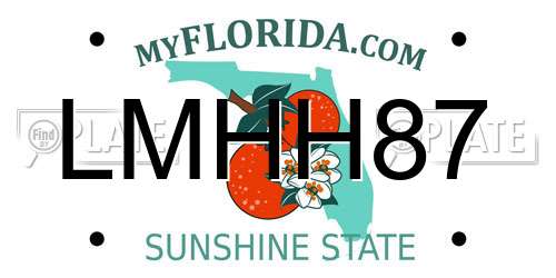LMHH87 Florida License Plate