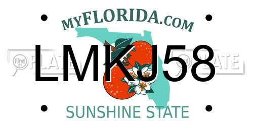 LMKJ58 Florida License Plate