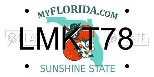 LMKT78 Florida License Plate