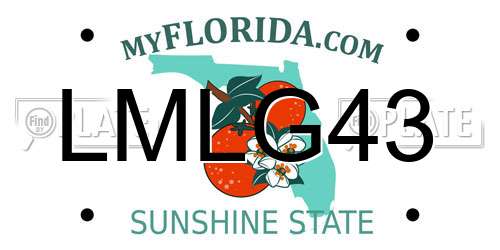 LMLG43 Florida License Plate