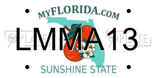 LMMA13 Florida License Plate