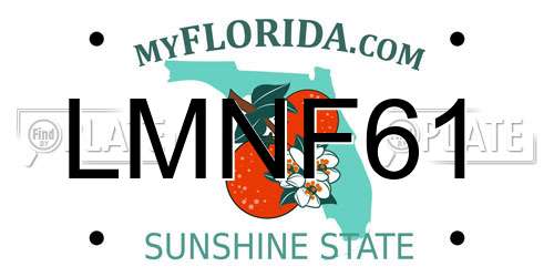 LMNF61 Florida License Plate