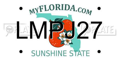LMPJ27 Florida License Plate