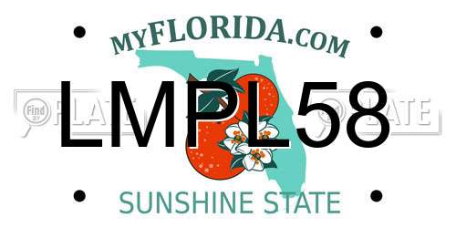 LMPL58 Florida License Plate