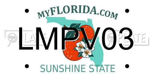 LMPV03 Florida License Plate