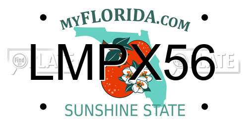 LMPX56 Florida License Plate