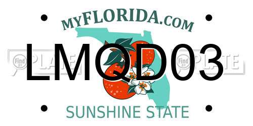 LMQD03 Florida License Plate