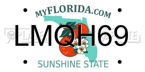 LMQH69 Florida License Plate