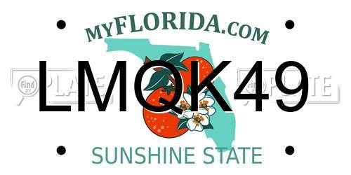 LMQK49 Florida License Plate