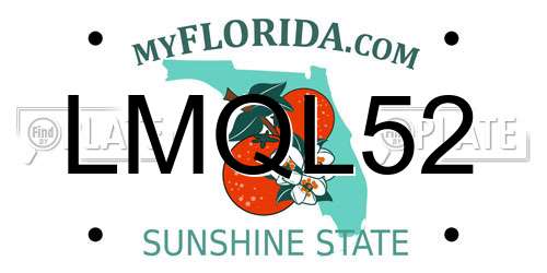 LMQL52 Florida License Plate