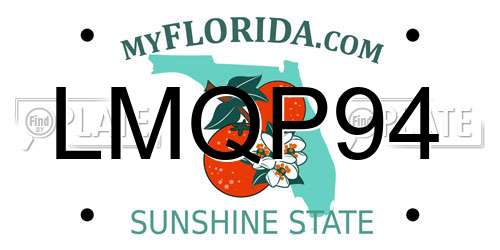 LMQP94 Florida License Plate