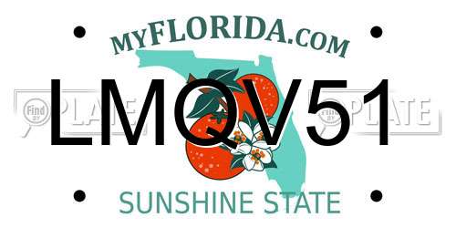 LMQV51 Florida License Plate
