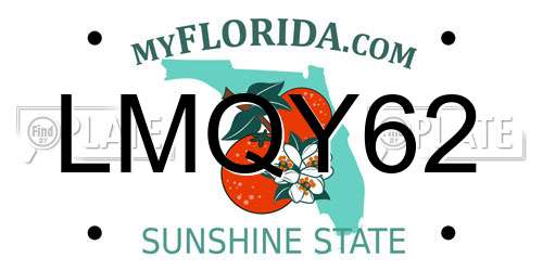 LMQY62 Florida License Plate