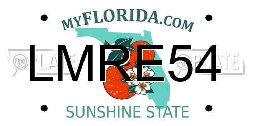 LMRE54 Florida License Plate