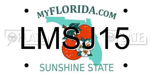 LMSJ15 Florida License Plate