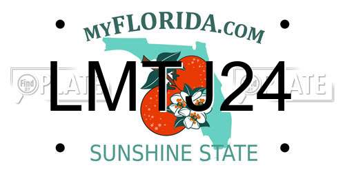 LMTJ24 Florida License Plate