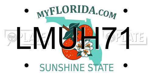 LMUH71 Florida License Plate