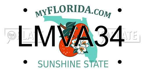 LMVA34 Florida License Plate
