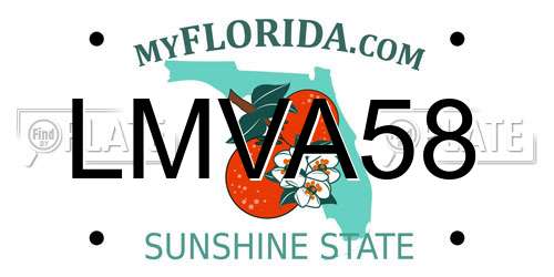 LMVA58 Florida License Plate