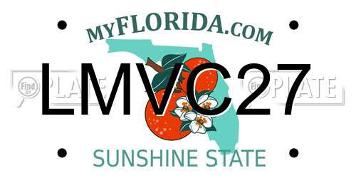 LMVC27 Florida License Plate