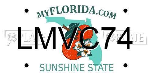 LMVC74 Florida License Plate