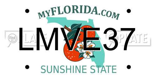 LMVE37 Florida License Plate