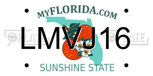 LMVJ16 Florida License Plate