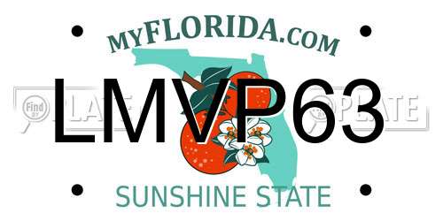 LMVP63 Florida License Plate