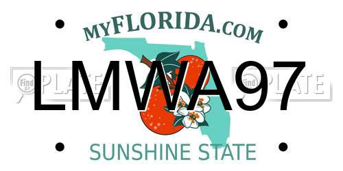LMWA97 Florida License Plate