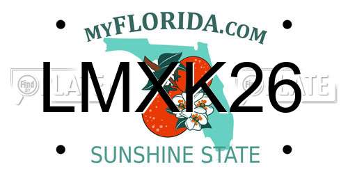 LMXK26 Florida License Plate