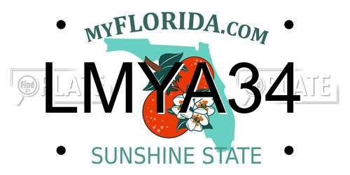 LMYA34 Florida License Plate
