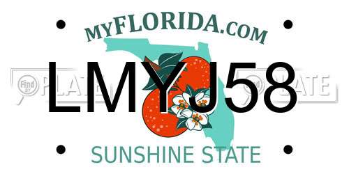 LMYJ58 Florida License Plate