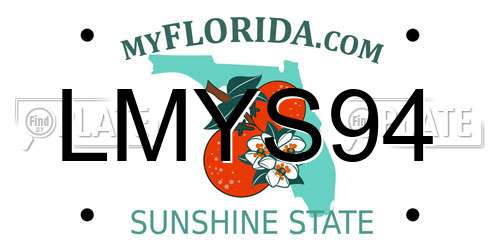 LMYS94 Florida License Plate