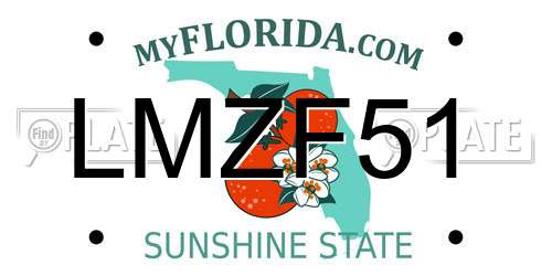 LMZF51 Florida License Plate
