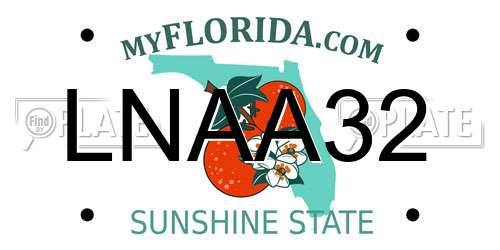 LNAA32 Florida License Plate