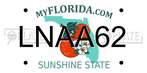 LNAA62 Florida License Plate