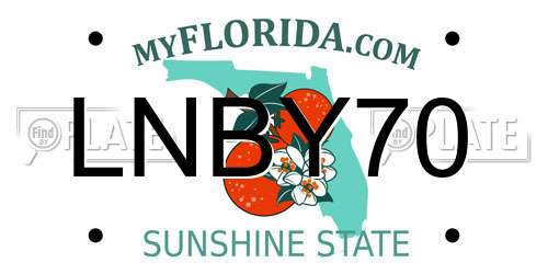 LNBY70 Florida License Plate