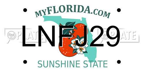 LNFJ29 Florida License Plate