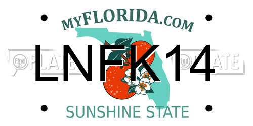 LNFK14 Florida License Plate