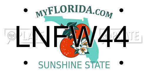 LNFW44 Florida License Plate