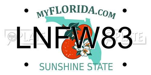 LNFW83 Florida License Plate