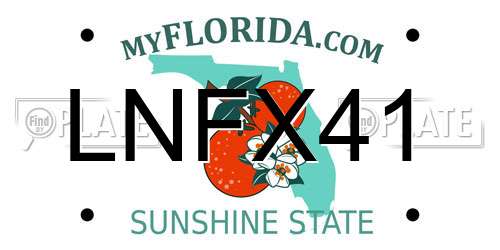 LNFX41 Florida License Plate