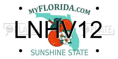 LNHV12 Florida License Plate