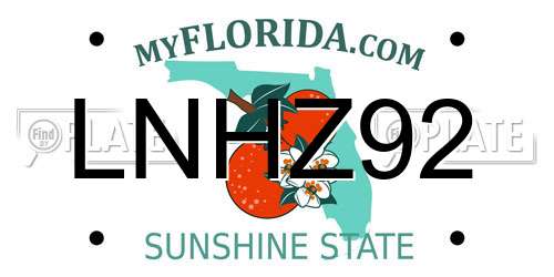 LNHZ92 Florida License Plate