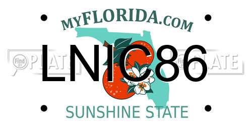 LNIC86 Florida License Plate