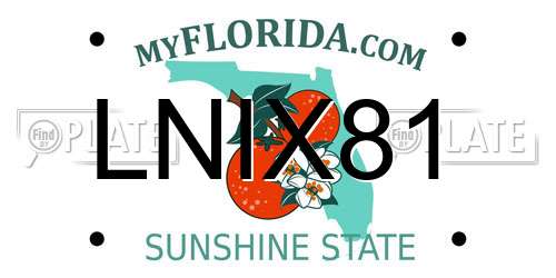 LNIX81 Florida License Plate